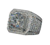 LBRTMED Women's Rings, Women Men Luxury Fashion Jewelry Accessories Brilliant Natural White Sapphire Di Valentine's Day Gifts for Girlfriend Wife Special Occasion