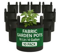LBS Horticulture 10-Pack Grow Bags 4 Gallon Fabric Pots with Handles