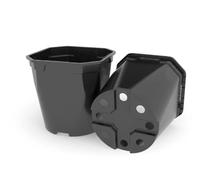 LBS Horticulture Black Recyclable 2L Square Plant Pots, Pack of 6 | Label Slot