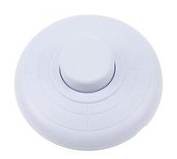 LbsAMP 1 Pcs in-Line Foot Press Switch 250V/2A for 2 or 3 Core Round Foot Switch Foot Push Switch for Standard Lamp Floor Lamp Table Lights Ø65mm x 28mm - White