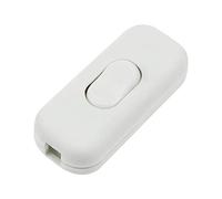 LbsAMP 1 Piece Torpedo Switch 6Amp Inline Cord 2 or 3 Core 6A 250V ON/OFF Cord Switch for Table Lamp or Small Appliance - White