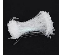 LbsAMP 1000 Pcs Plastic Price Tag Fastener, 12.5CM White Snap Lock Pins Loop for Delicate Items, Handbags, Hand-Knitted etc