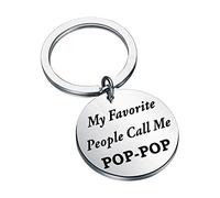 LBSBO Father's Day gift Pop Pop Gift My Favorite People Call Me Pop-Pop Keychain Papa Gift Grandpa Gift Grandfather Gift (Call Me Pop-Pop K)