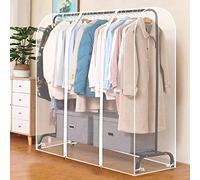 LBSI Clear Wardrobe Dust Cover, 1.9ft-6ft, Clothes Rail Covers With Zip Clothes Rack Cover Clothing Protector Moisture Waterproof Hanging Suit Moth Proof Garment Bags