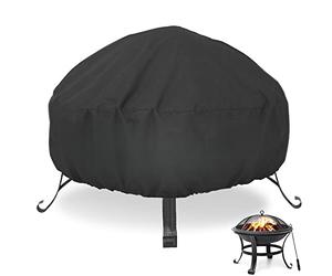 LBTING Fire Pit Cover, 36 inch Cover for 33-36 inch Round Firepit, Waterproof Windproof Dustproof UV-Resistant Heavy Duty Cover for Outdoor Patio Firepit Table - Black