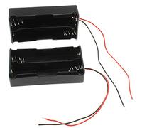 LBTODH 2PCS 18650 Battery Holder with Lead Wire Bundle 18650 Battery Holder 7.4V DIY Battery Storage Boxes Black Plastic Battery Case Kit