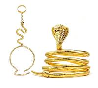 LBulexy 2 Pcs Cosplay Snake Jewelry Set for Women Punk Snake Choker Necklace Adjustable Medusa Costume Serpent Bracelet Halloween Costume Accessories