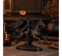 LBUXFiao Lighted Headless Horseman Statue, Midnight Chase Headless Horseman Statuelighted, Vintage Resin Gothic Sculpture, for Halloween Mantel Desk Home Decor, Spooky