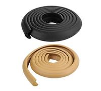 Lbvzxkad 2 PCS 2M Children Protection Table Guard Strip Baby Glass Edge Furniture Horror Crash Bar Corner Foam Bumper Collision (Black/Wood Color)