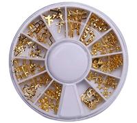 Lbvzxkad 3D Hollow Nail Art Decoration Mixed Shapes Geometry Golden Tips Diy Nail Art Tools Fashion Nail Decorating Stickers Xy-09