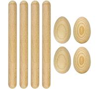 Lbvzxkad 8 Pcs Musical Percussion Instrument, Including 4 Pcs Musical Rhythm Sticks Wood Claves and 4 Pcs Wood Egg Shakers