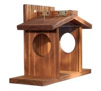 Lbvzxkad Wooden Squirrel Feeder for Garden with Corn Cob Holders Winter Outside Feeding House for Backyard and Garden