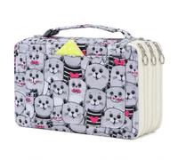 Lbxgap 90 Slots Marker Organizer Case 3-Layer Zipper | Portable Art Marker Storage Bag with Carrying Handle for Touch Spectrum Noir Paint Sharpie Markers
