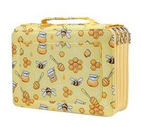 Lbxgap Colored Pencil Case- 200 Individual Slots Pencil Holder Pen Bag Large Capacity Pencil Organizer with Handle Strap Handy Colored Pencil Box with Printing Pattern