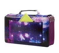 Lbxgap Colored Pencil Case- 300 Individual Slots Pencil Holder Pen Bag Large Capacity Pencil Organizer with Handle Strap Handy Colored Pencil Box with Printing Pattern