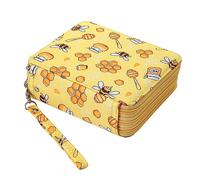 Lbxgap Portable Colored Printing Pattern Pencil Case Holds 72 pcs Pencils Bag Organizer with Handy Wrap Portable- Multilayer Holder for Watercolor Pens or Markers, Pencil Case Organizer for Artist