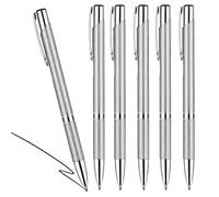 LBXIUINKDUAA 6 Pcs Luxury Business Ballpoint Writing Pens, Metal Retractable Pens, Smooth 1.0mm Writing Ink Pen with Clip for Teacher Student Office Wedding Nurse Gift (Gray)