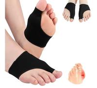 LBXIUINKDUAA Bunion Corrector Relief Sleeve, 2 Pairs Gel Cushion Pads Big Toe Protector Socks, Big Toe Separator for Hallux Valgus Correction Rubbing & Pressure, Unisex (Black, M)