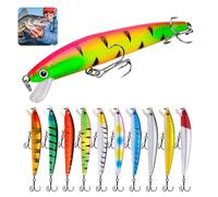 lbxtswpl 10pcs Pike Fishing Lures 10cm, Hard Bass Bait, Easy Catching, Saltwater & Freshwater, Universal, 100% Guaranteed