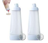 lbxtswpl Pancake Batter Dispenser, 2PCS Hand Batter Dispenser, Batter Mixer Bottle, Batter Mixer with Wire Whisk for Cupcake Pancake Crepe Batter