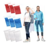 lbxtswpl Poncho Waterproof, 9PCS Disposable Rain Poncho, Unisex Clear Poncho with Drawstring Hood Waterproof Emergency Raincoats for Disney Hiking Festivals(3 Colours)