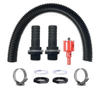 lbxtswpl Rain Butt Connection Set, Rain Butt Connector with 0.5 m Hose, Hose Barb, Sealing Rings Pipe Clamps Made of Stainless Steel and Hole Opener for Rainwater Bins