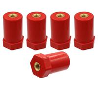 LBY 5pcs JYZ Insulation Column,SB-20×35mm Polyester Standoff Insulators, High-Strength Busbar Insulator Supporter, Resin(Red)