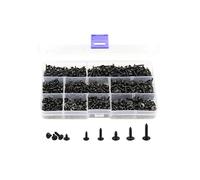LBY 900pcs M2.3 M2.6 M3 Phillips Truss Head Self Tapping Screws, Wafer Head Screws, Pan Head with Washer Screw 9 Sizes Self Tapping Screws Assortment Kit, Carbon Steel Blacking