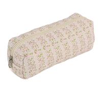 LBZ4ZUONISP Cotton Makeup Pouch Cosmetic Makeup Bag for Women Make Up Bag Toiletry Organizer Case Travel Quilted Zipper Cute Floral Flowers Kawaii, Pink Floral