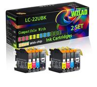 LC-22UBK LC-22UC LC-22UM LC-22UY Compatible for Brother Ink Cartridges with Chip DCP-J785DW Printers (2 Set)