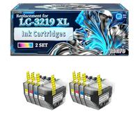 LC-3219XLBK LC-3219XLC LC-3219XLM LC-3219XLY Ink Cartridges Compatible for Brother MFC-J5330DW MFC-J5335DW MFC-J5730DW MFC-J5930DW MFC-J6530DW MFC-J6930DW Printers (2 Set)