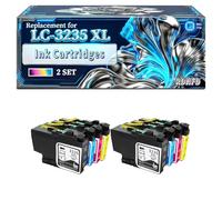 LC-3235XLBK Ink Cartridges Compatible for Brother MFC-J1300DW DCP-J1100DW Printers, With Chip Large Capacity 500 Pages (2 Set)