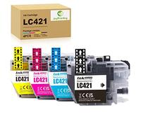 LC-421 Ink Cartridges for Brother LC421 LC-421 Ink Cartridges Multipack for Brother DCP-J1050DW MFC-J1010DW DCP-J1140DW (1 Black,1 Cyan,1 Magenta,1 Yellow, 4-Pack)