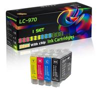 LC-970 Compatible for Brother Ink Cartridges with Chip DCP-135C DCP-150C DCP-153C DCP-157C DCP-235C DCP-260C MFC-235C Printers (1 Set)