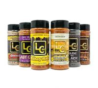 LC BBQ Ultimate Seasoning & Rub Bundle (6 Pack) - Rawhide All Purpose, Last Call Beef & Chicken, Honey Hole Sweet Honey Rub, Texas Hill Country Blend, Fade To Black Beef Rub, Certified Pork & Chicken