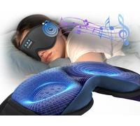 LC-dolida 3D Bluetooth Sleep Mask Headphones,Upgraded 100% Blackout Sleep Headphones 15 Hours Playtime Eye Mask with Waterproof Travel Bag & 2 Sleep Earplugs for Travel/Nap/Yoga