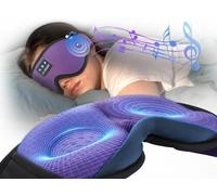 LC-dolida Bluetooth Sleep Mask Headphones 3D Deep Eye Mask with Headphones, Breathable Sleeping Mask for Side Sleeper, Zero Eye Pressure Adjustable Eye Covers for Travel/Night Shift/Nap