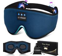 LC-dolida Bluetooth Sleep Mask Headphones 3D Deep Eye Mask with Headphones,Can Play 15 Hours Breathable 200% Blackout Plane Travel Essentials,Sleep Mask Blackout with Travel Bag Tech Gadgets