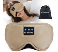 LC-dolida Bluetooth Sleep Mask Headphones, 3D Eye Mask with Headphones Bluetooth V5.4 Can Play 15Hrs Breathable Eye mask with Bluetooth Earphones for Travel,Nap Sleeping,Shift Work
