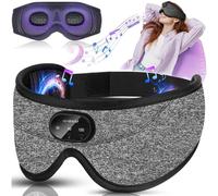 LC-dolida Bluetooth Sleep Mask Headphones, Eye Mask Headphones Built-in 38 Soothing White Noise, Can Play 15Hrs Breathable Eye mask with Bluetooth Earphones for Travel,Nap Sleeping,Shift Work