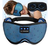 LC-dolida Bluetooth Sleep Mask Headphones for Side Sleeper, Total Blackout 3D Eye Mask Sleeping for Men Women, Breathable Soft Sleep Headphones with Ultra-Thin Stereo Speakers for Restful Sleep