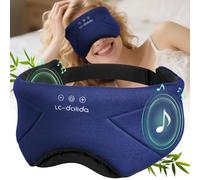 LC-dolida Bluetooth Sleep Mask Headphones Natural Bamboo-Cotton Sleep Headphones | Zero Pressure Eye Mask & 100% Blackout for Side Sleepers,Travel & Office Nap Gift | Comfortable Night Sleep