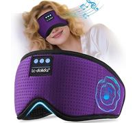 LC-dolida Bluetooth Sleep Mask Headphones,Total Blackout for Travel & Nap | Deep Eye Mask for Sleeping Zero Pressure Eye Mask for Side Sleepers Cloud-Like Comfort with 4D Soft Fabric for Nap,Shift Work