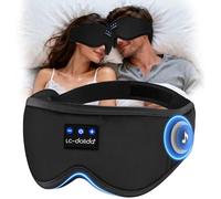 LC-dolida Bluetooth Sleep Mask Headphones,Upgraded 3D Sleep Headphones for Side Sleeper,16Hrs Playing Music Eye Mask with Bluetooth Earhones,Sleep Aids for Men/Women/Nap/Relax/Travel