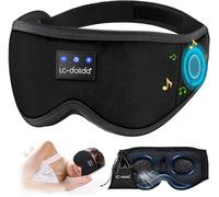 LC-dolida Bluetooth Sleep Mask Headphones,Upgraded 3D Sleeping Headphones for Side Sleeper,16Hrs Playing Music Eye Mask with Bluetooth Earphones,Sleep Aids for Men/Women/Nap/Relax/Travel