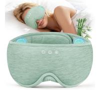 LC-dolida Bluetooth Sleep Mask Headphones, Upgraded Extra-Long Oversized Bamboo Cotton Eye Mask with Silent Velcro & 15-Hour Playtime, Sleep Headphones for Travel, Nap, Meditation, Gift