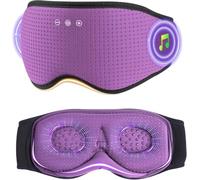 LC-dolida Bluetooth Sleep Mask Headphones with 2 Removable 3D Contoured Cup, Bamboo Cotton Sleep Headphones with Timming Setting, Sleep Eye Mask for for Side Sleepers,Travel (Classic Purple)