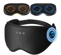 LC-dolida Bluetooth Sleep Mask Headphones with 2 Removable 3D Eye Cups, Bamboo Cotton Sleep Headphones with Timming Setting, Sleep Eye Mask for for Side Sleepers,Gifts for Men Women