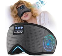 LC-dolida Bluetooth Sleeping Headphones Eye Mask for Sleeping,100% Blackout Eye Mask with Bluetooth Headphones 15 Hours Playback Sleep Aids with Travel Bag & 2 Sleep Earplugs for Travel/Nap/Yoga