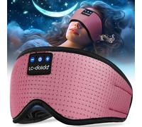 LC-dolida Bluetooth Sleeping Headphones Eye Mask for Sleeping,100% Blackout Eye Mask with Bluetooth Headphones 15 Hours Playback Sleep Aids with Travel Bag & 2 Sleep Earplugs for Travel/Nap/Yoga